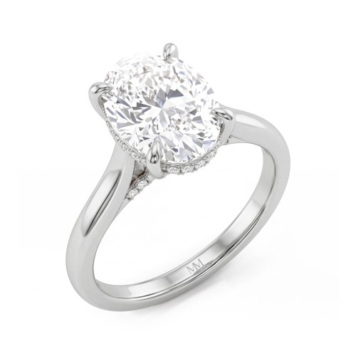 Nimbus - Anillo de compromiso de moissanita oval con halo oculto