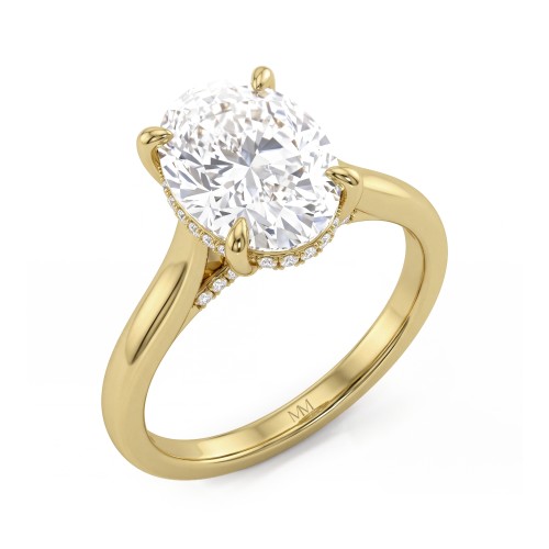 Nimbus - Anillo de compromiso de moissanita oval con halo oculto