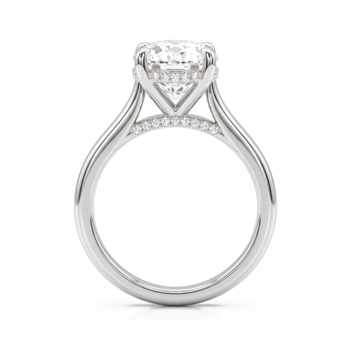 Nimbus - Anillo de compromiso de moissanita oval con halo oculto