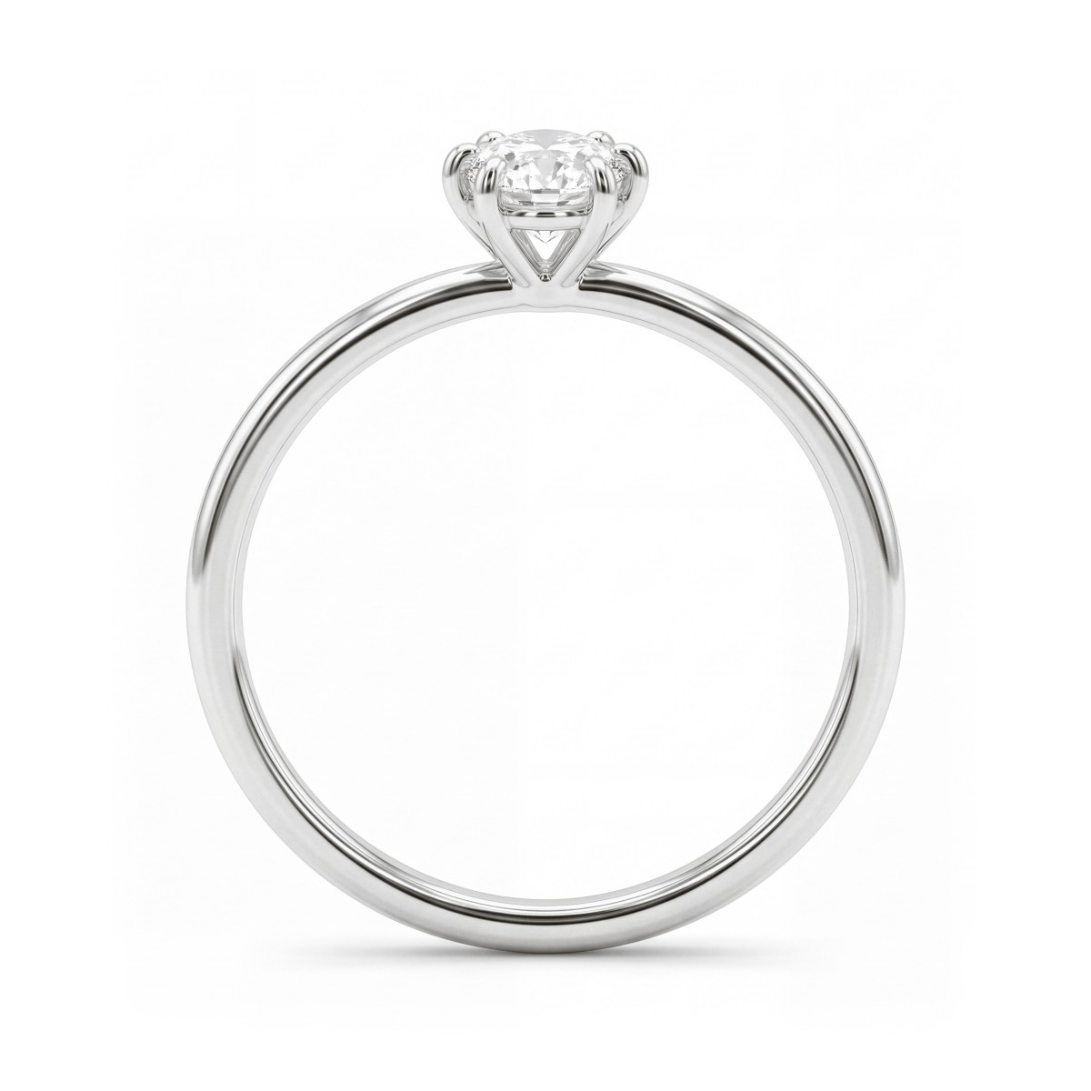 Mignon - Anillo solitario de moissanita oval con seis garras
