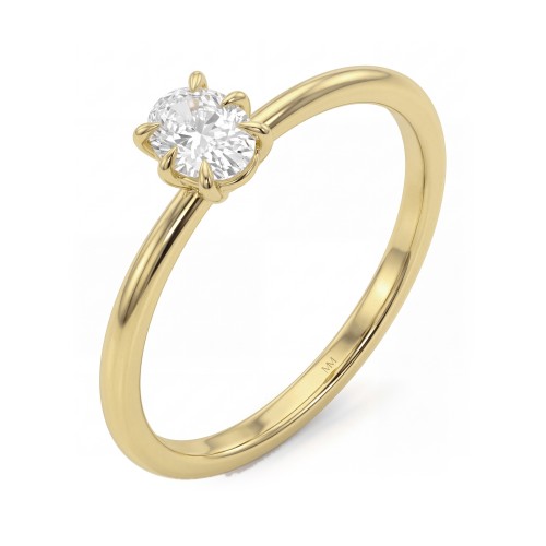Mignon - Anillo solitario de moissanita oval con seis garras