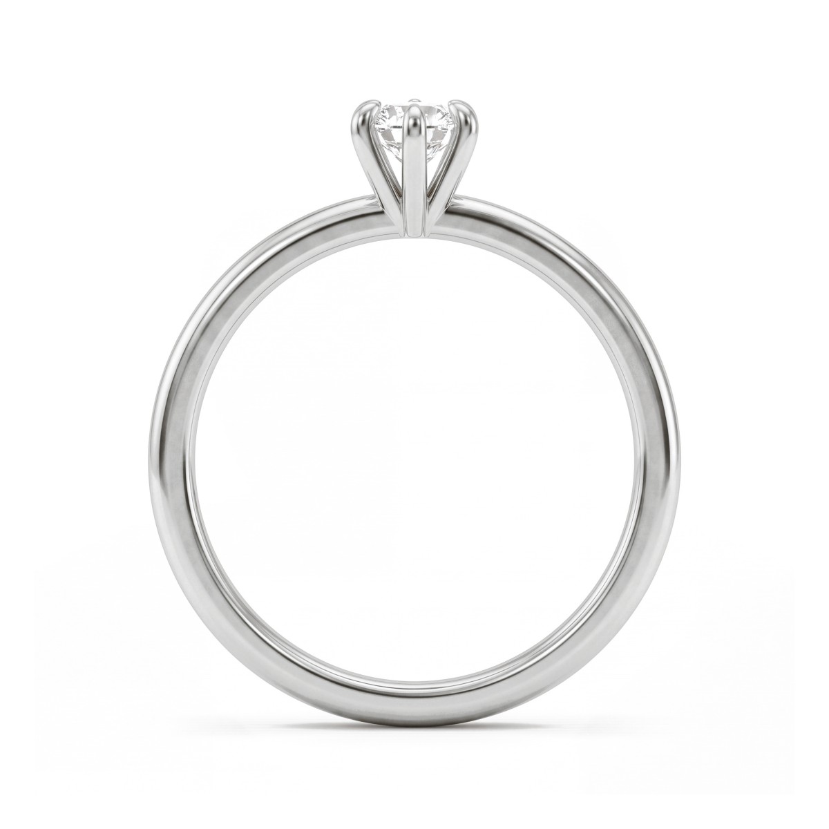 Lily - Anillo solitario de moissanita redonda con engaste tulipán