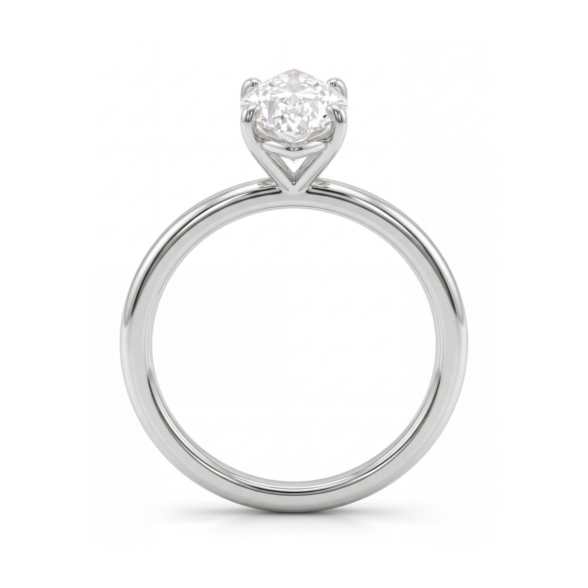 Willow - Anillo de compromiso solitario con moissanita marquesa