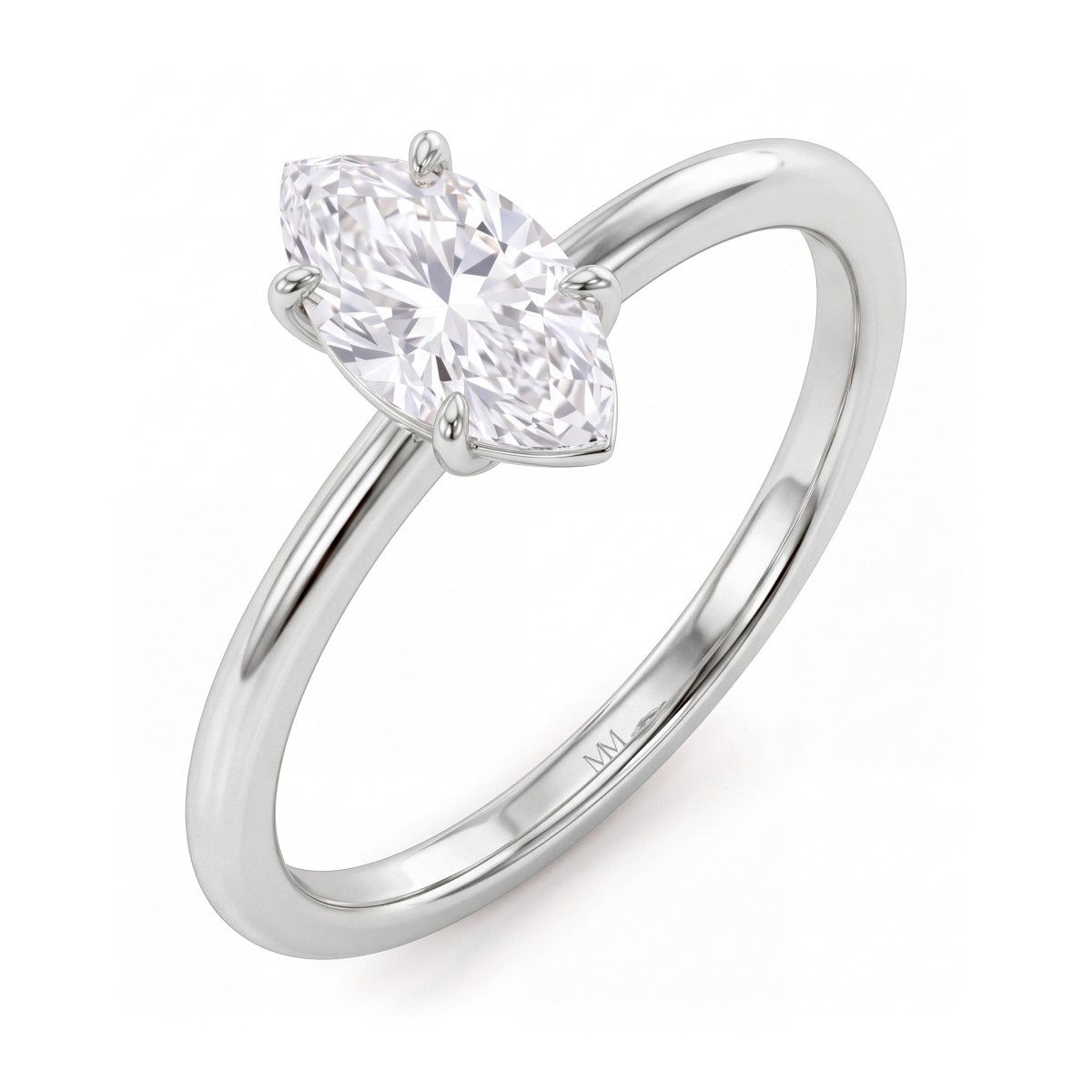 Willow - Anillo de compromiso solitario con moissanita marquesa