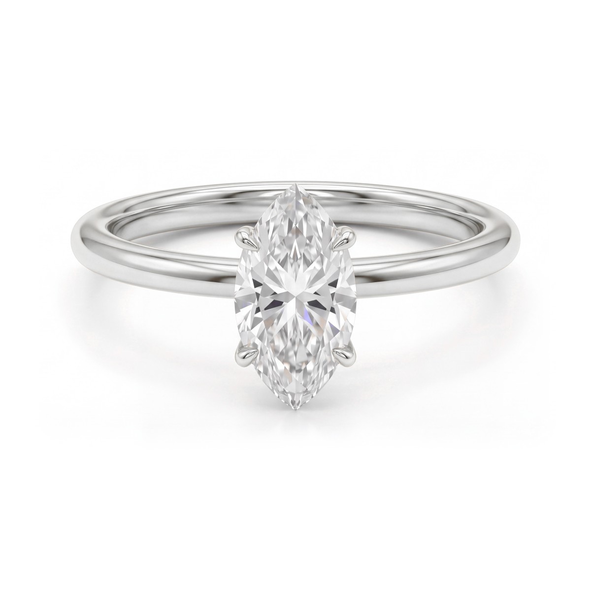 Willow - Anillo de compromiso solitario con moissanita marquesa
