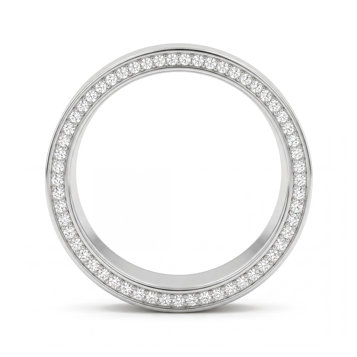 Horizon - Alianza de boda de moissanita para hombre con bordes en pavé