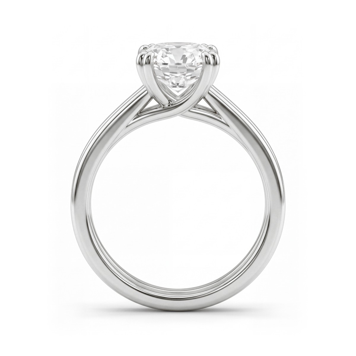 Entwine - Anillo de compromiso de moissanita de talla cojín con doble aro cruzado