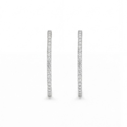 Orbita - Pendientes de aro sin fin con detalles de moissanita