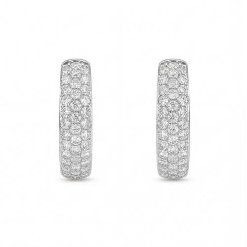 Glintique - Aros huggie con pavé de moissanita y cierre bisagra