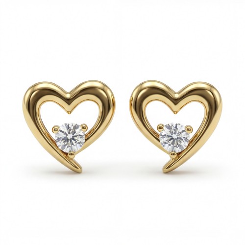 Essence - Pendientes de moissanita en forma de corazón