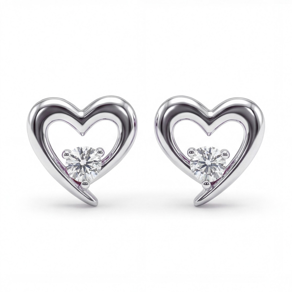 Essence - Pendientes de moissanita talla corazón