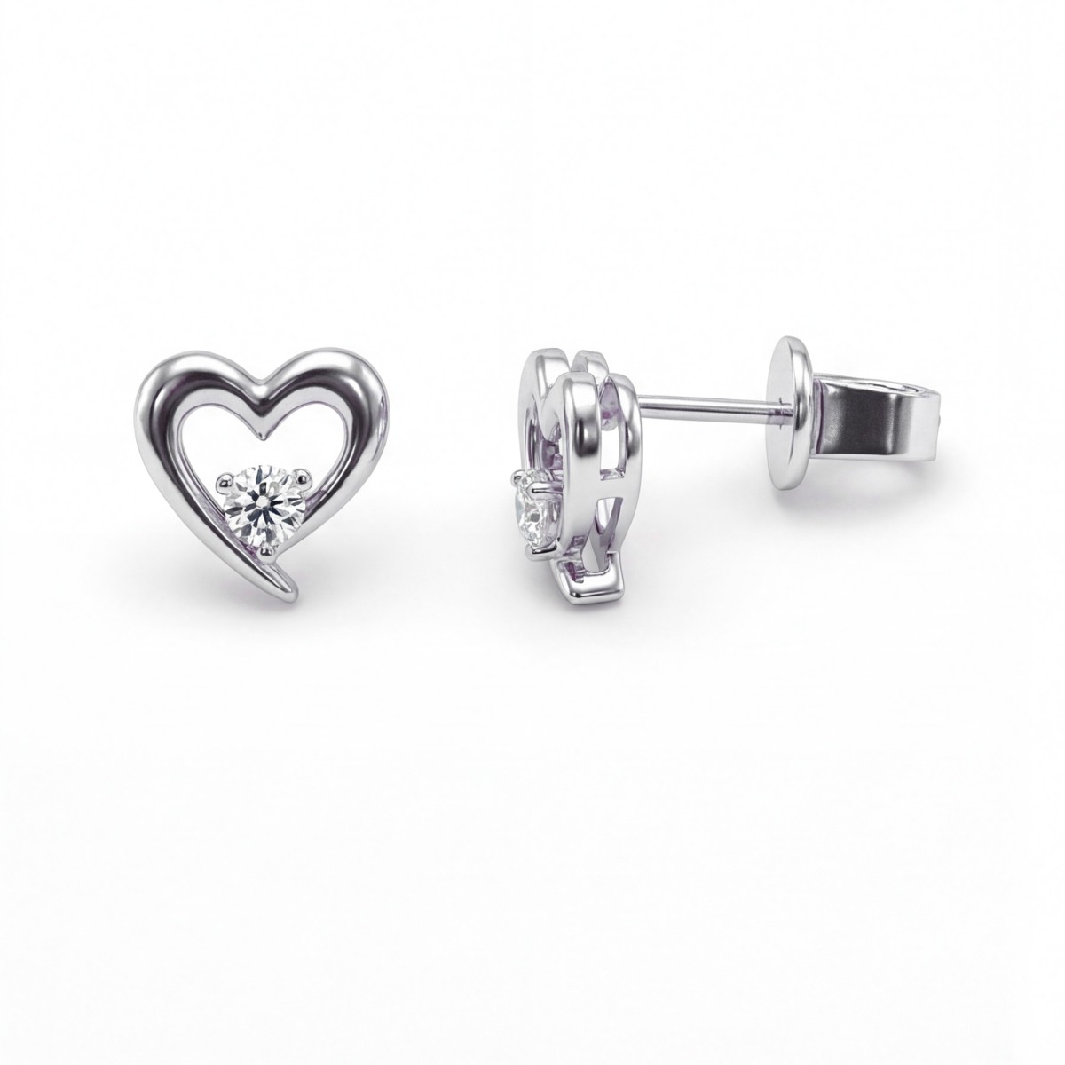 Essence - Pendientes de moissanita talla corazón