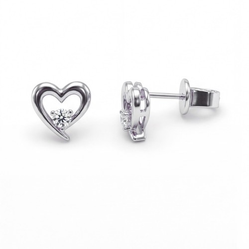 Essence - Pendientes con Moissanita de Talla Corazón
