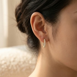 Pendientes de Aro de Moissanita