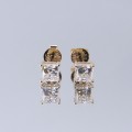 Orion – Pendientes de botón de moissanita talla princesa