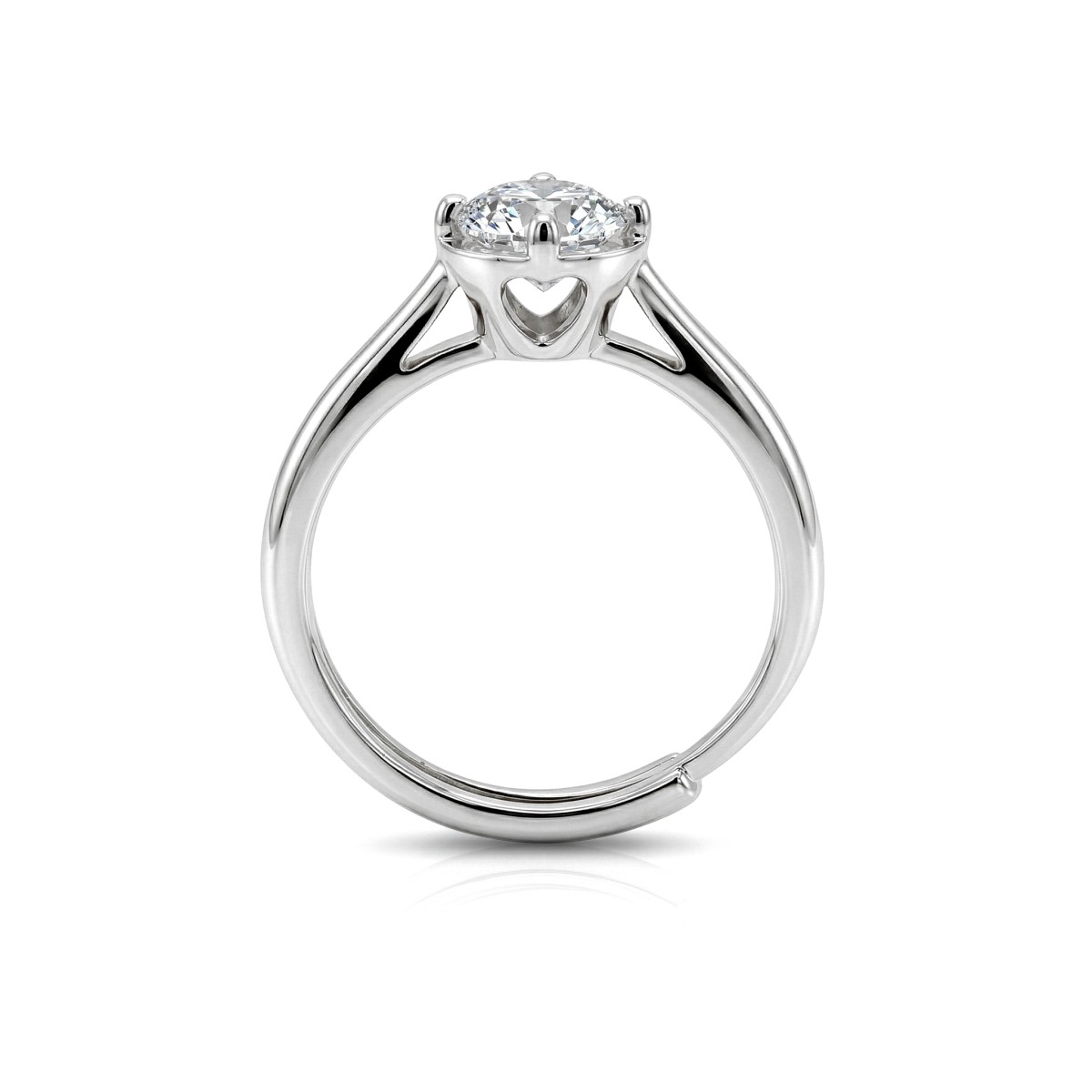 Unum - Anillo Solitario Ajustable de Moissanita