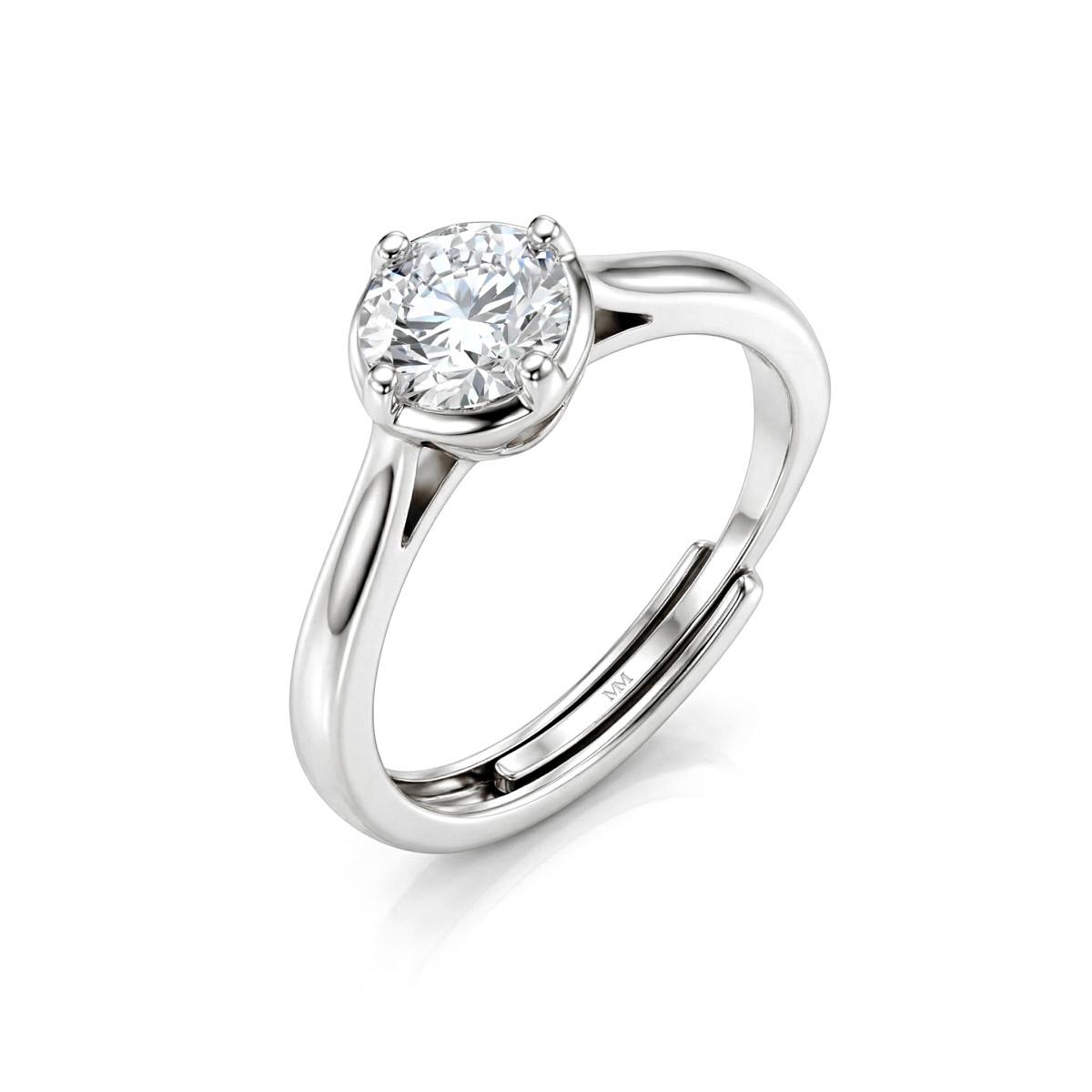 Unum - Anillo Solitario Ajustable de Moissanita