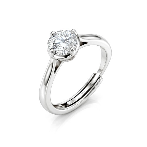 Unum - Anillo Solitario Ajustable de Moissanita