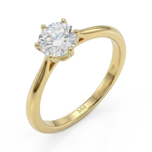 Ella - Anillo de compromiso solitario de moissanita