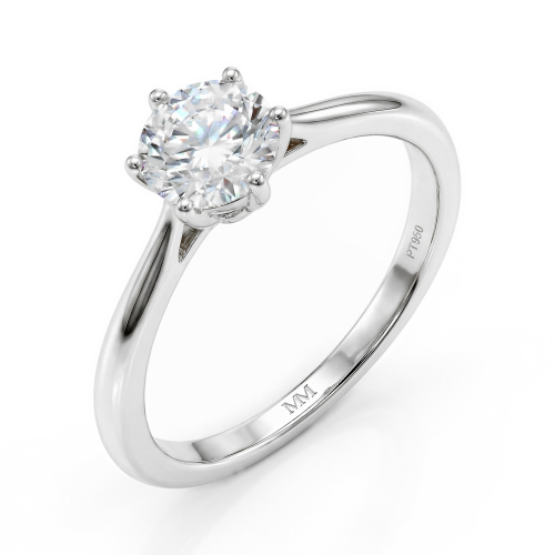 Ella - Anillo de compromiso solitario de moissanita