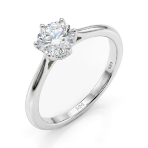Ella - Anillo de compromiso solitario de moissanita