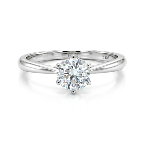 Ella - Anillo de compromiso solitario de moissanita