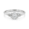 Ovaline - Anillo de moissanita con piedras laterales minimalistas