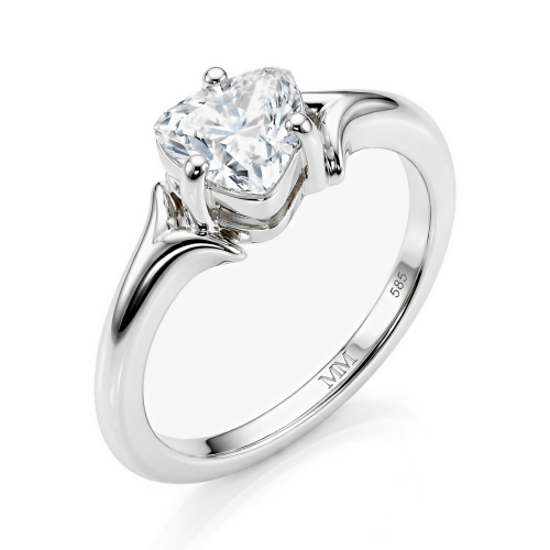 Elysia - Anillo solitario de moissanita de talla trillón
