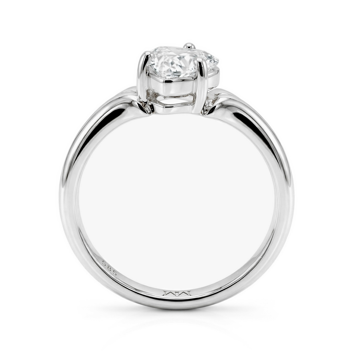 Elysia - Anillo solitario de moissanita en talla trillón