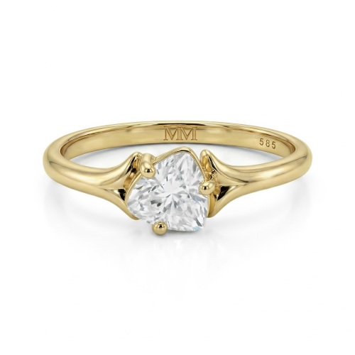 Elysia - Anillo solitario de moissanita de talla trillón