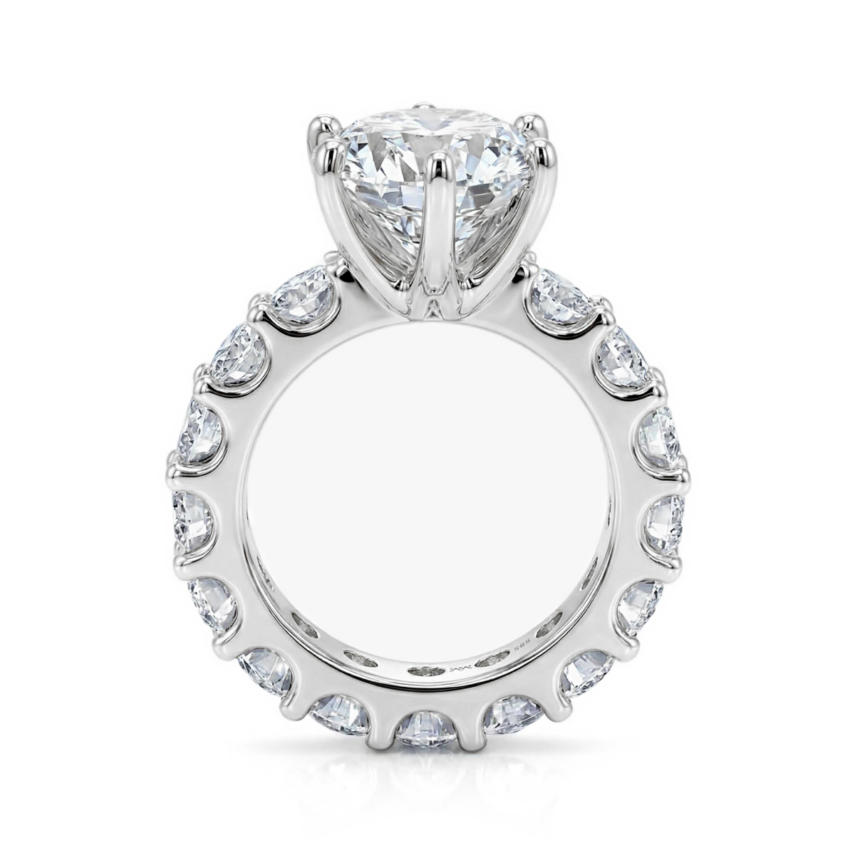 Solstice - Anillo de compromiso de moissanita con un majestuoso diseño de eternidad