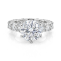 Solstice - Anillo de compromiso de moissanita con un majestuoso diseño de eternidad