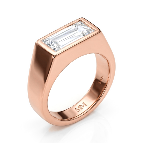 Maxton - Anillo de moissanita de talla rectangular para hombre