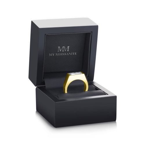 Maxton - Anillo de moissanita de talla rectangular para hombre