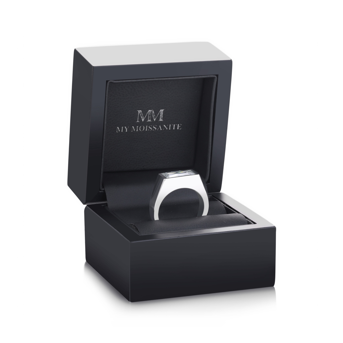 Maxton - Anillo para hombre con moissanita de talla rectangular