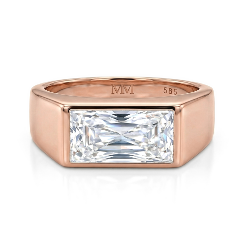 Maxton - Anillo de moissanita de talla rectangular para hombre
