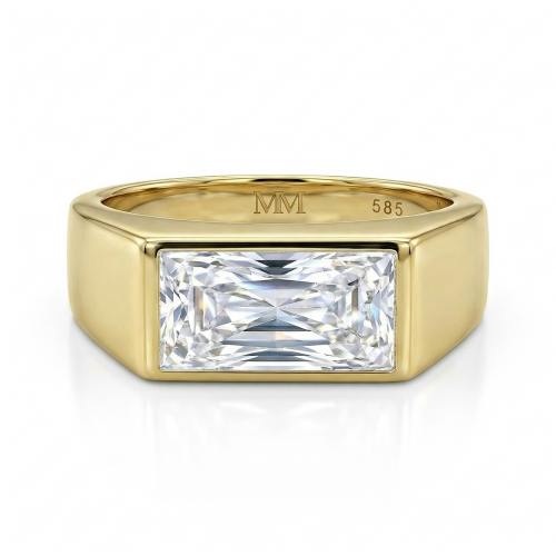 Maxton - Anillo de moissanita de talla rectangular para hombre