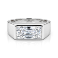 Maxton - Anillo para hombre con moissanita de talla rectangular