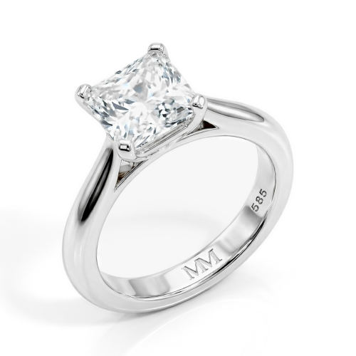 Iris – Anillo solitario de moissanita de talla princesa