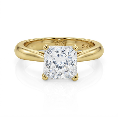 Iris – Anillo solitario de moissanita de talla princesa