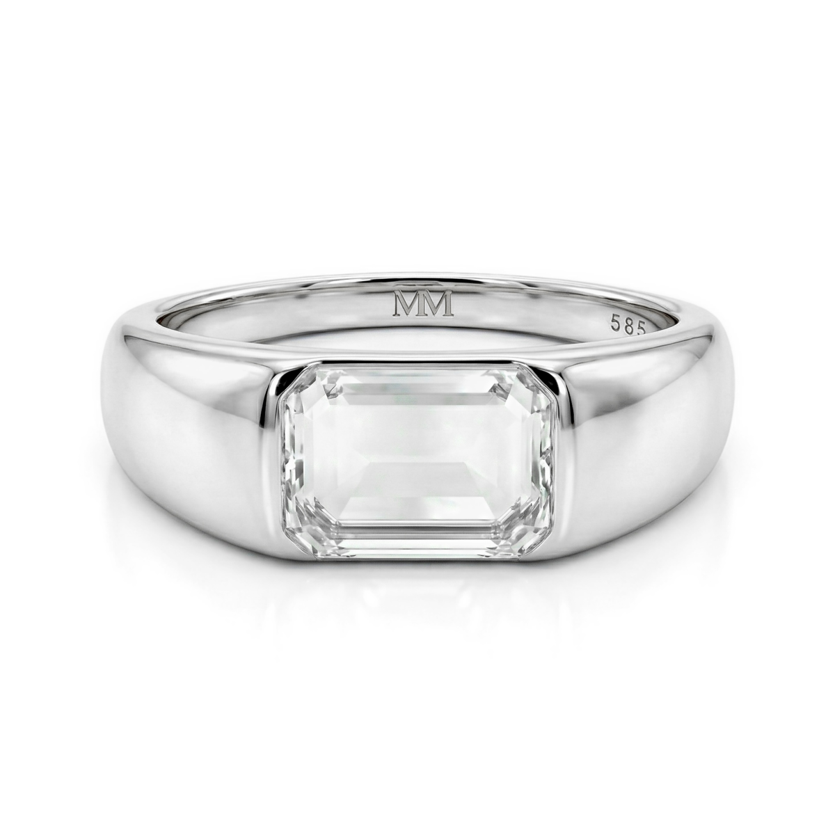 Portraitix - Anillo para hombre con moissanita de talla portrait