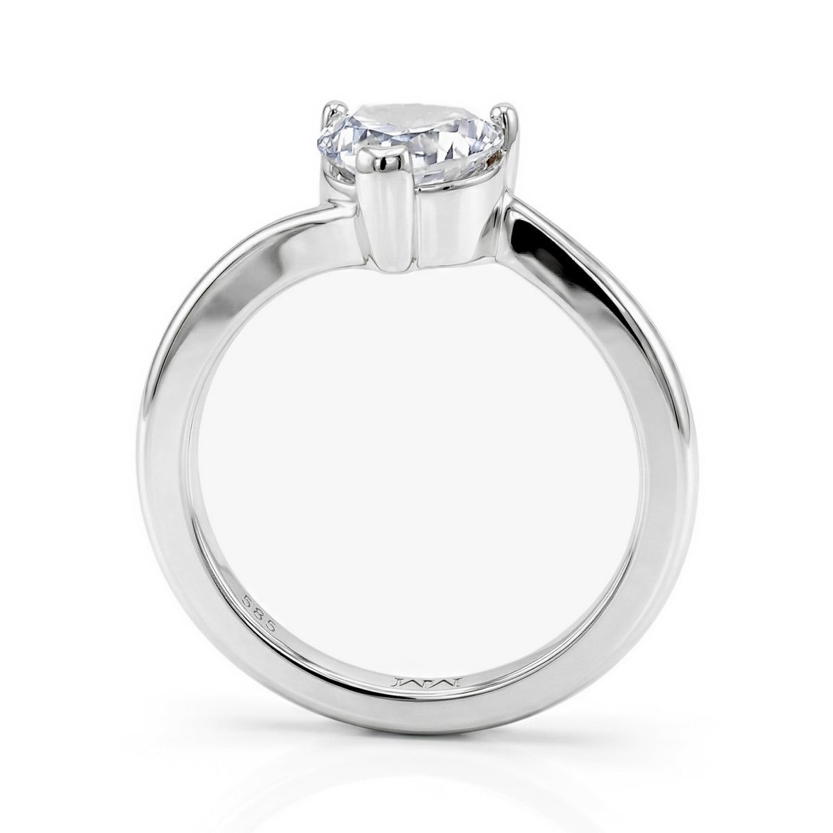 Amora - Anillo solitario de moissanita talla corazón | My Moissanite