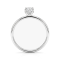 Mystique - Anillo solitario de moissanita de talla oval con halo oculto | encaje a ras con alianza