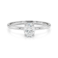 Mystique - Anillo solitario de moissanita de talla oval con halo oculto | encaje a ras con alianza