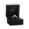 Haloise - Anillo de compromiso con halo y moissanita oval | encaje a ras con alianza