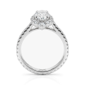 Haloise - Anillo de compromiso con halo y moissanita oval | encaje a ras con alianza