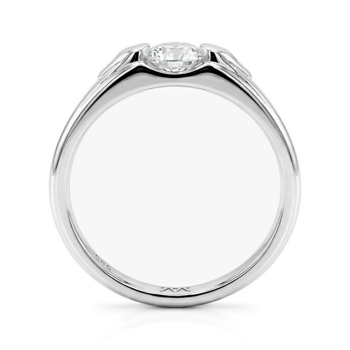 Onyx - Anillo de moissanita para hombre con piedras laterales