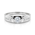 Onyx - Anillo de moissanita para hombre con piedras laterales
