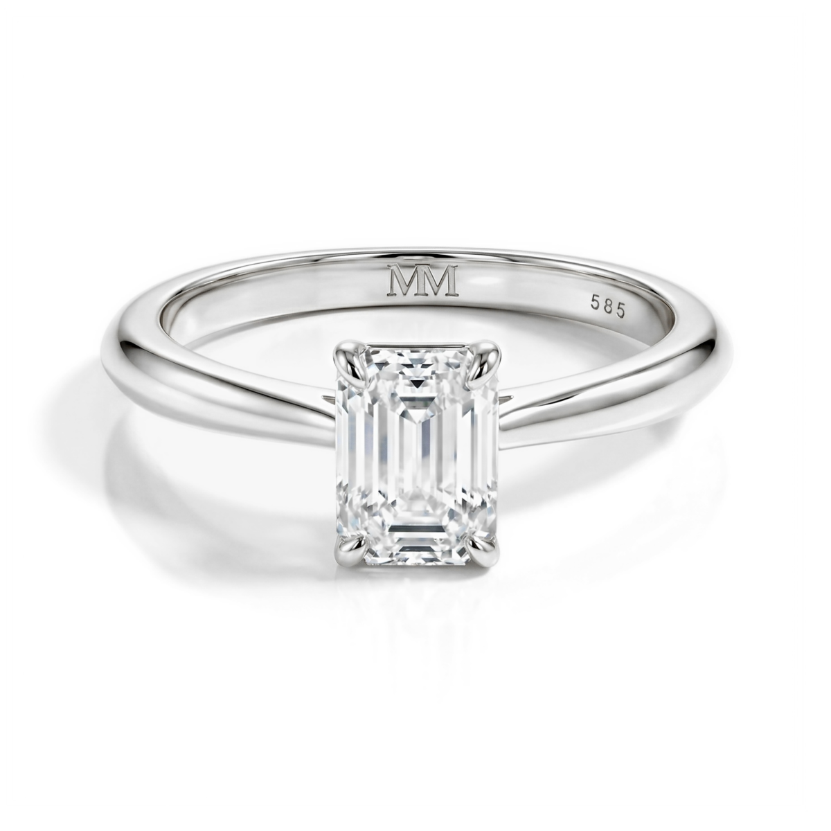 Elysium - Anillo solitario de moissanita talla esmeralda | My Moissanite