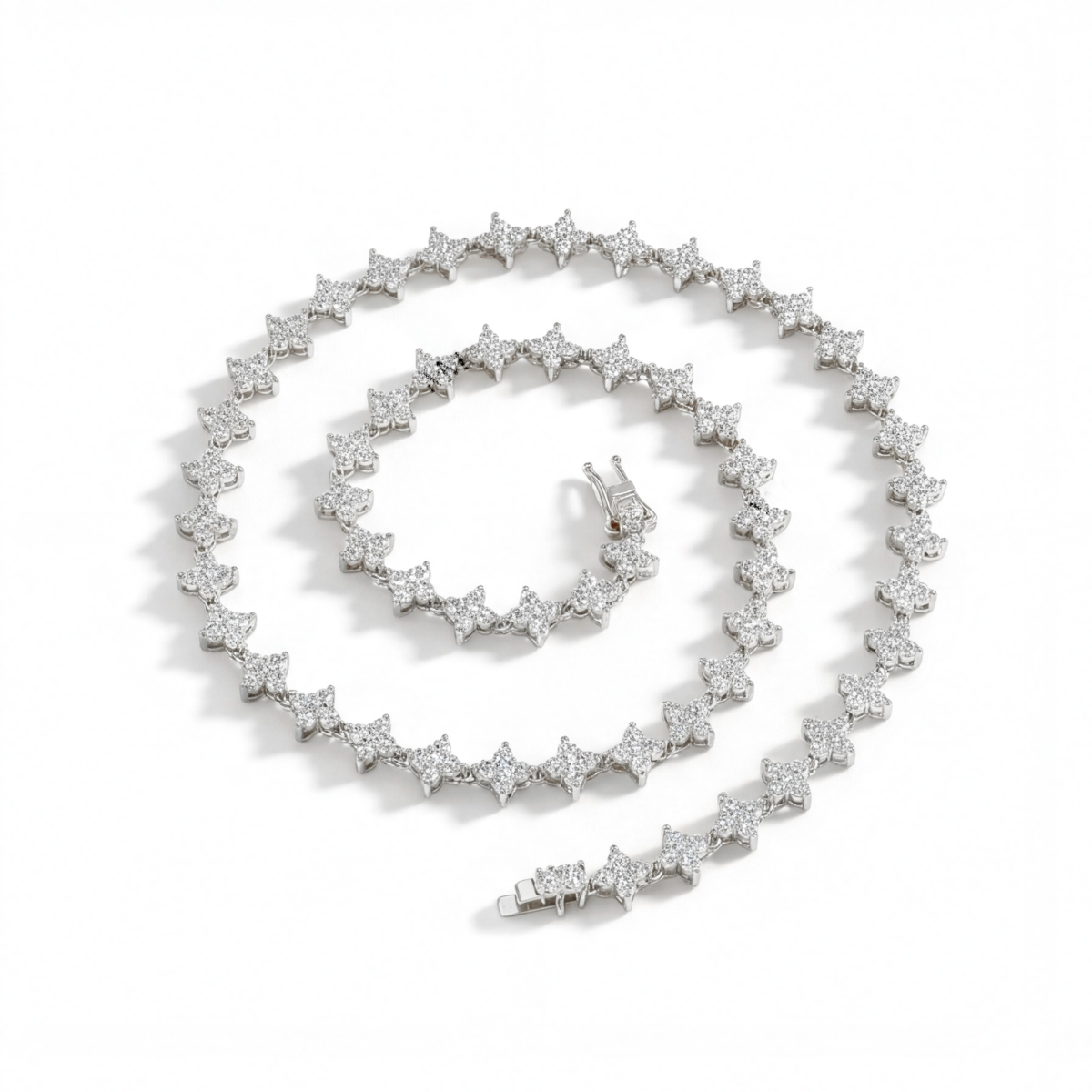 Pentara - Collar tennis de moissanita con engaste pavé